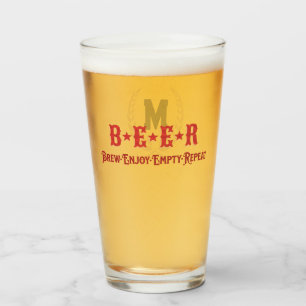"B*E*E*R"モノグラム タンブラーグラス