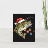 B Fish Festive Lights Christmas Funny Fishing Long カード (正面)