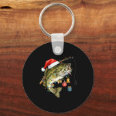 B Fish Festive Lights Christmas Funny Fishing Long キーホルダー (正面)