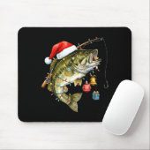 B Fish Festive Lights Christmas Funny Fishing Long マウスパッド (マウス)