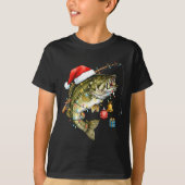 B Fish Festive Lights Christmas Funny Fishing Long Tシャツ (正面)