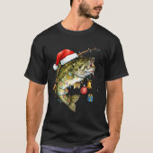 B Fish Festive Lights Christmas Funny Fishing Long Tシャツ (正面)