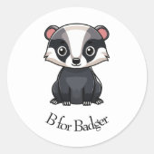B for Badger ラウンドシール (正面)