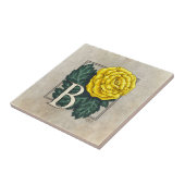 「B for Begonia」フラワーモノグラム タイル (側面)