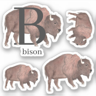 B for Bison Stickers シール