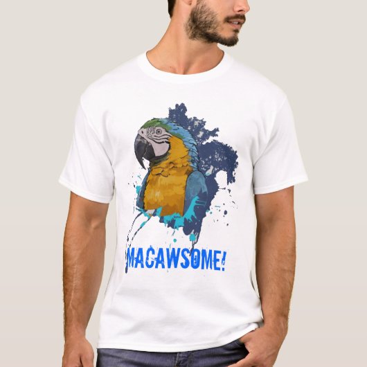 B&GのコンゴウインコSplashTrans、MACAWSOME! Tシャツ (正面)
