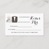 B & Gミセス・シャワー・ゲーム・カードのキス数 プレイスカード (正面)