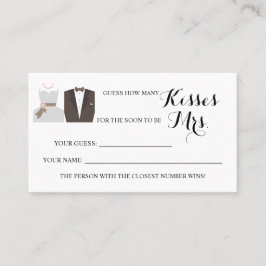 B & Gミセス・シャワー・ゲーム・カードのキス数 プレイスカード
