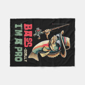 B-Ically I Am Aプロのおもしろい魚釣り愛好家 フリースブランケット (正面(横))