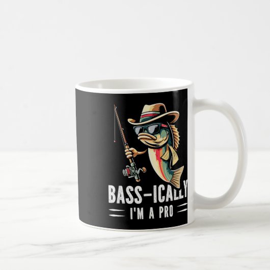 B-Ically I Am Aプロ魚釣り好おもしろいき魚 コーヒーマグカップ (右)