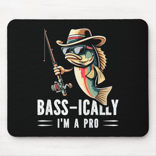 B-Ically I Am Aプロ魚釣り好おもしろいき魚 マウスパッド (正面)