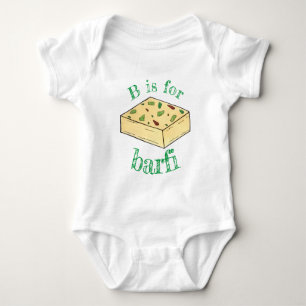 B IS FOR Barfi Burfi MithaiインディアンFood Sweet ベビーボディスーツ
