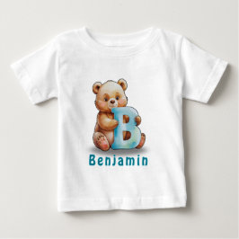B is for Bear – 名前入りベビーTシャツ ベビーTシャツ