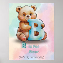 B is for Bear - Kids Poster (Digital)