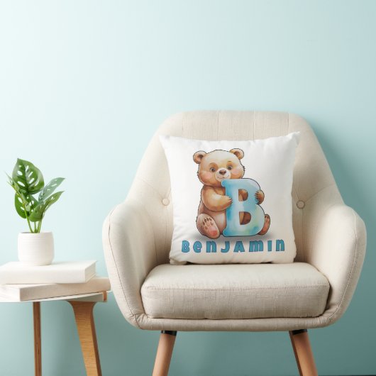 B is for Bear – Personalized Baby Pillow  クッション (椅子)
