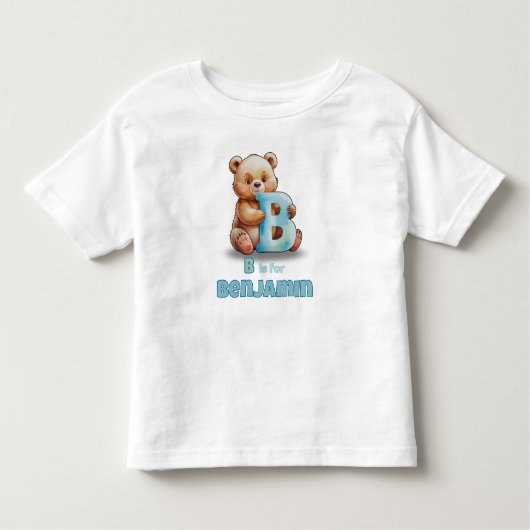 B is for Benjamin – Personalized Kids’ T-Shirt  トドラーTシャツ (正面)