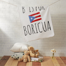 B is for Boricua 赤ちゃん用ブランケット | プエルトリコの赤ちゃん