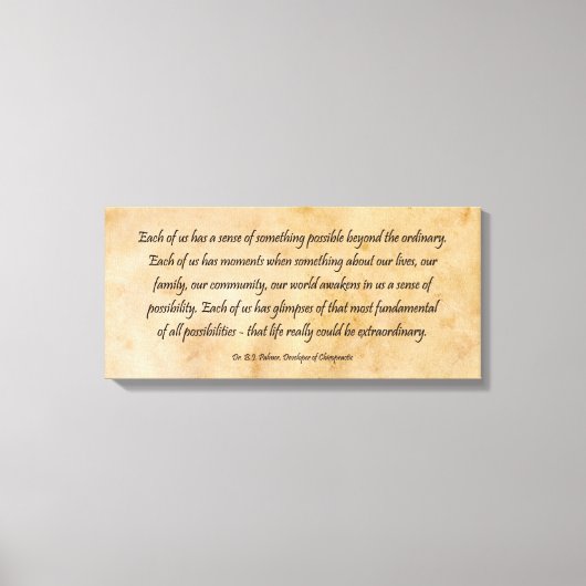 B Jパーマーデニアルライフカイロプラクティック キャンバスプリント (正面)