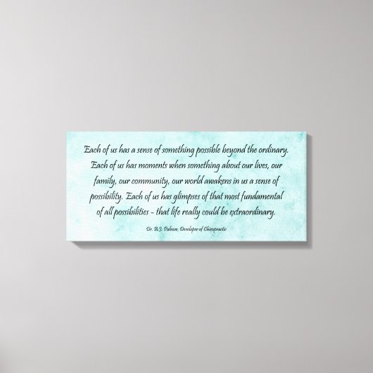 B Jパーマーデニアルライフカイロプラクティック キャンバスプリント (正面)