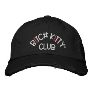 B K!TTYクラブロゴダークキャ動揺してップ 刺繍入りキャップ