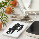 B Motorhome/キャンピングカーヴァンのシルエットKeychainを分類して下さい キーホルダー (正面右)