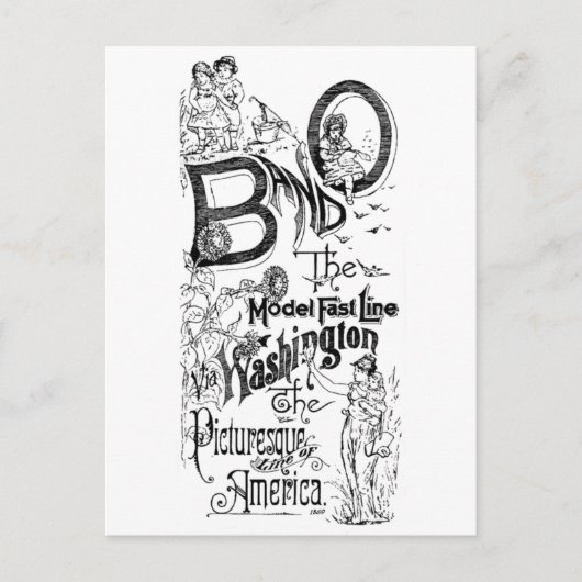 B&O鉄道 – モデル高速線1869 ポストカード (正面)