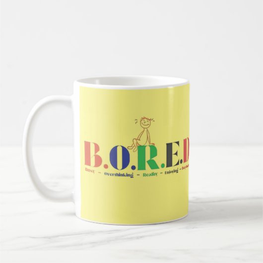 B.O.R.E.D.頭字語スタイル コーヒーマグカップ (左)