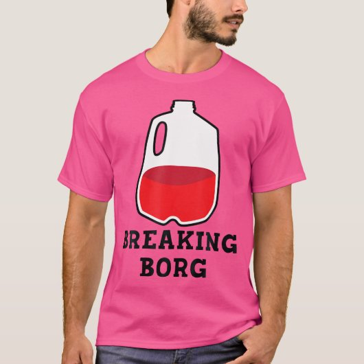 B.O.R.G.の飲酒デザインの破れ Tシャツ (正面)