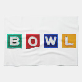 B O W L文字 キッチンタオル