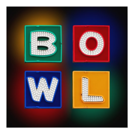 B O W L, ボウリングのウォールアート フォトプリント (正面)