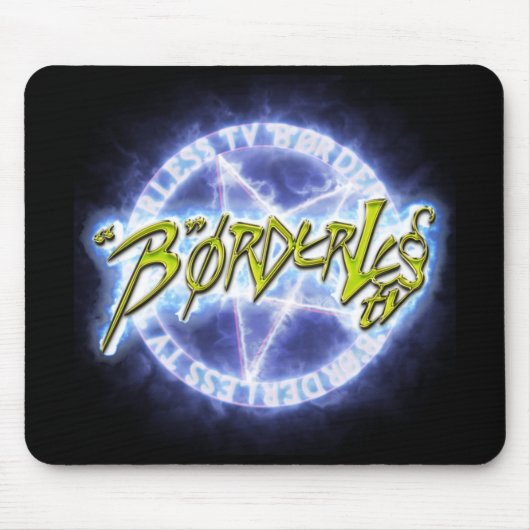 "B"ØRDERLESS TV LOGO マウスパッド (正面)