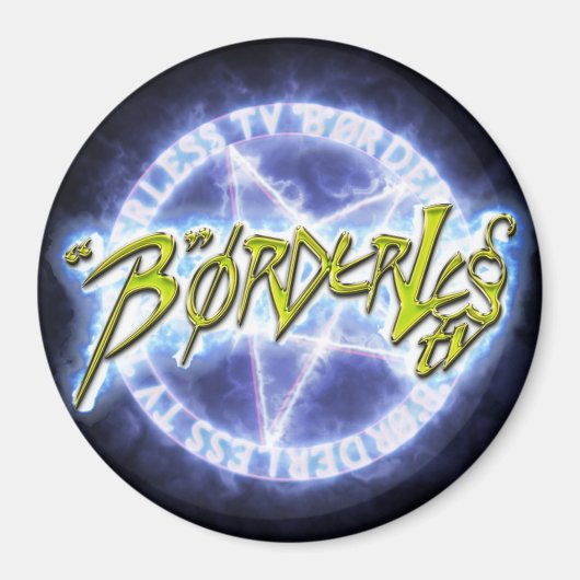"B"ØRDERLESS TV LOGO 丸マグネット マグネット (正面)
