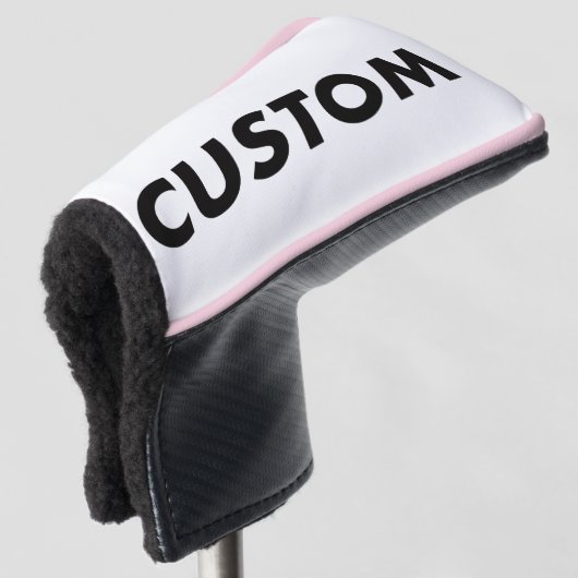 B. PINK Piping Custom Golf Putter Headcover Blank ゴルフヘッドカバー (3/4 正面)