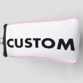 B. PINK Piping Custom Golf Putter Headcover Blank ゴルフヘッドカバー (正面)