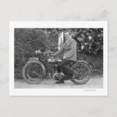 B.S.A.バイクの老人 ポストカード (正面)
