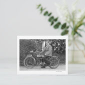 B.S.A.バイクの老人 ポストカード (スタンド正面)