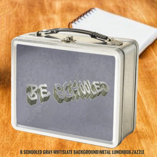 B Schooled Gray-Wht (石板) メタルランチボックス