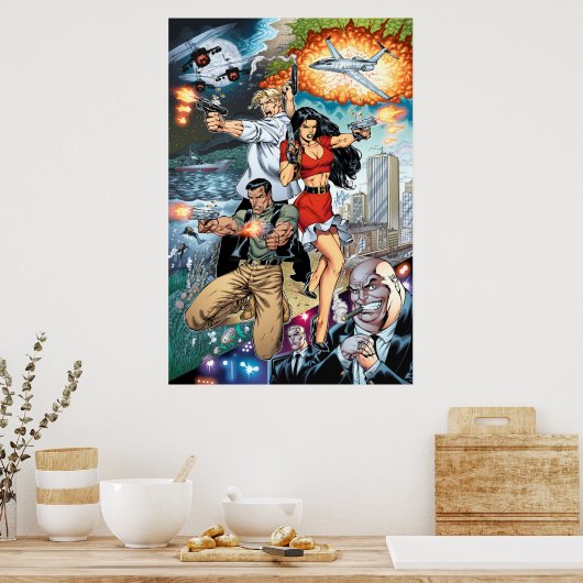 B@stard Stew Action Comic Art by Al Rio ポスター (キッチン)