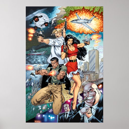 B@stard Stew Action Comic Art by Al Rio ポスター (正面)