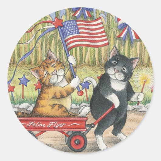 B & T #19愛国的なステッカー ラウンドシール (正面)