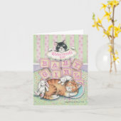 B & T #52Aベビーガールウェルカムノート カード (黄色い花)