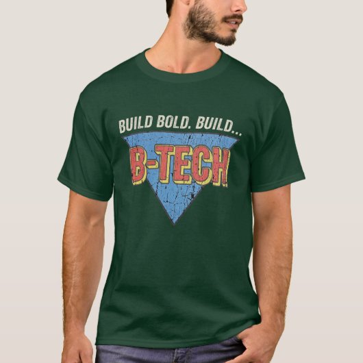 B-Tech ビルド ボールド レトロ トライアングル Tシャツ (正面)