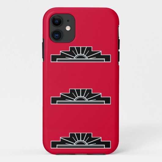 B&WとRed Case-Mate iPhone Casのアールデコモチーフ iPhoneケース (裏面)