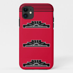 B&WとRed Case-Mate iPhone Casのアールデコモチーフ 11 ケース