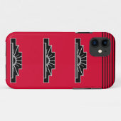 B&WとRed Case-Mate iPhone Casのアールデコモチーフ iPhoneケース (裏面(横))