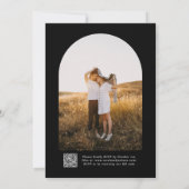 B & WのシンプルモダンスクリプエレガントトQRコー結婚ド 招待状 (裏面)