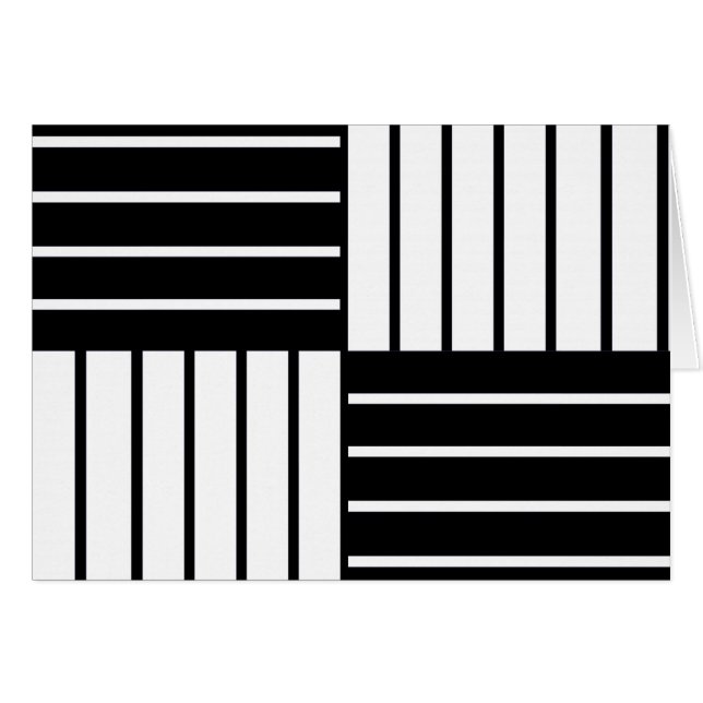 B&Wのストライプのな正方形 (正面横)