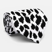 B&Wのヒョウパターンタイ ネクタイ (ロール)
