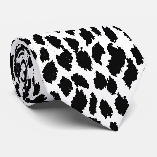 B&Wのヒョウパターンタイ ネクタイ (ロール)