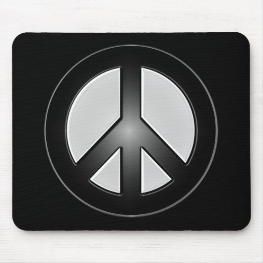 B&Wのピースサイン マウスパッド (正面)